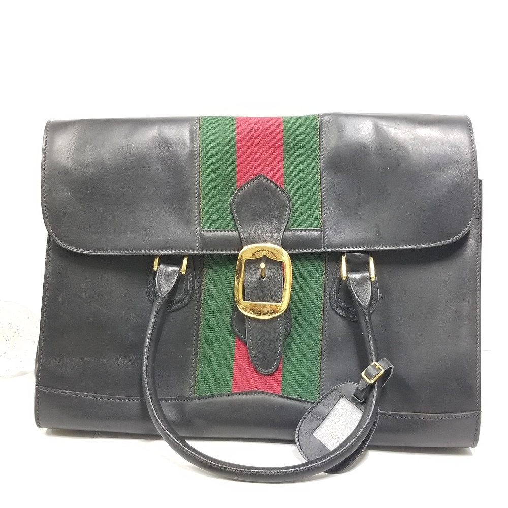 Auth Vintage Gucci Web Rare UNISEX Boston Carryall weekender mini luggage XL bag - Picture 13 of 16